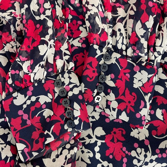 DVF Arabella Tie Neck Silk Chiffon Print Dress Boho Romance Flowy Feminine Sz 2 - Picture 6 of 11